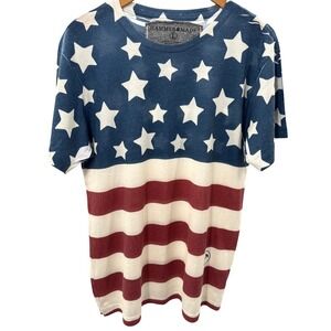 Hammer Made Patriotic T Shirt American Flag Stars Stripes Size L